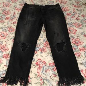Zara Distressed Black Jeans